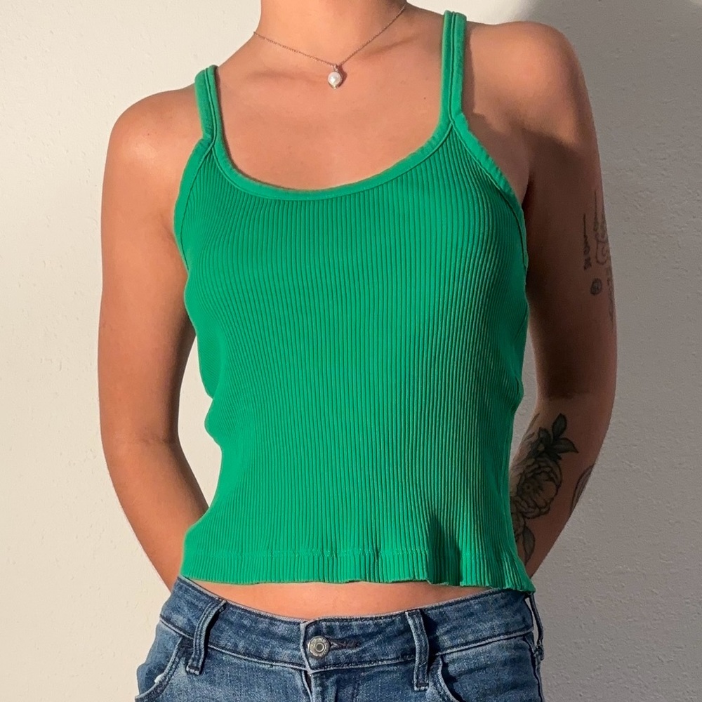 y2k Zara Green Tank Top Medium
